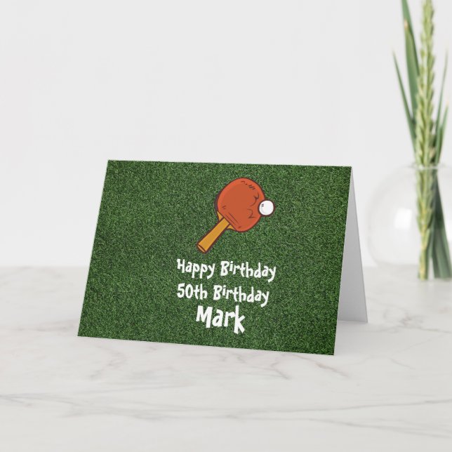 Pong Tischtennis Geburtstag Karte (Vorderseite)