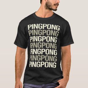 Pong-Tischtennis im weißen Text T-Shirt