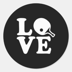 Pong Tischtennis Liebe Runder Aufkleber