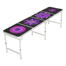 Pong-Tischtennistisch für Lila Neon Geometric