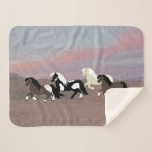 Ponies Sherpa Blanket Sherpadecke