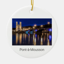 Pont a Mousson Panorama mit Moselle Souvenir Keramik Ornament