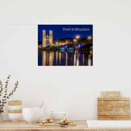 Pont a Mousson Panorama mit Moselle Souvenir Poster