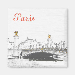 Pont Alexandre III an der Seine - Paris Frankreich Magnet