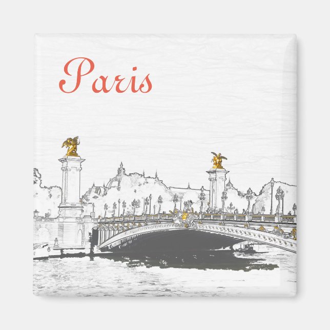 Pont Alexandre III auf der Seine-Fluss - Paris Fra Magnet (Vorne)