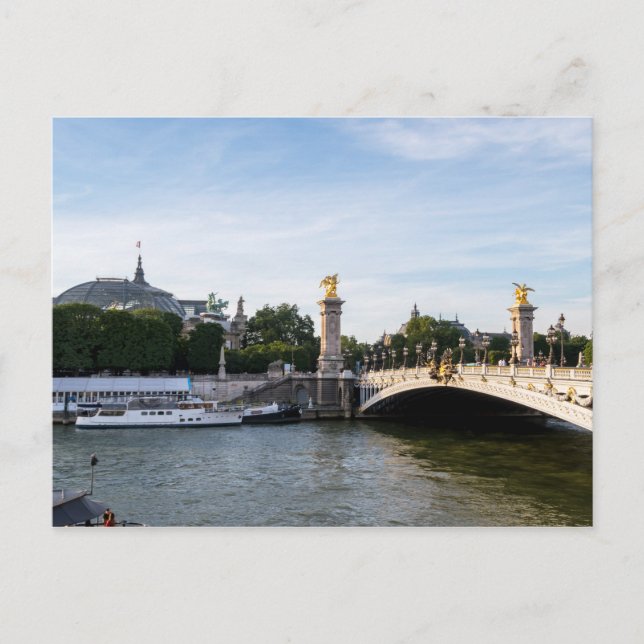Pont Alexandre III auf der Seine-Fluss - Paris Fra Postkarte (Vorderseite)