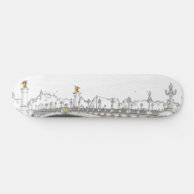 Pont Alexandre III auf der Seine-Fluss - Paris Fra Skateboard (Horizontal)