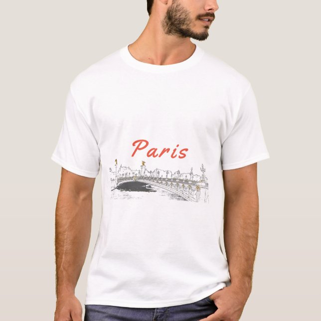 Pont Alexandre III auf der Seine-Fluss - Paris Fra T-Shirt (Vorderseite)