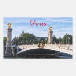 Pont Alexandre III auf Seine River - Paris, Frankr Rechteckiger Aufkleber