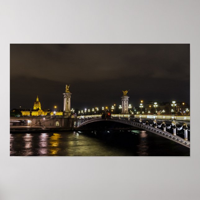Pont Alexandre III und in der Nacht ungültig Poster (Vorne)