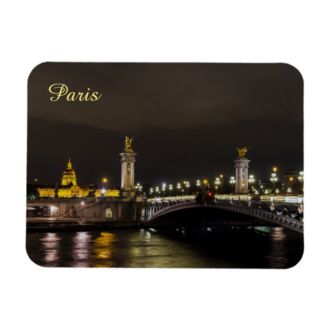 Pont Alexandre III. und Nachtgültig Magnet (Horizontal)