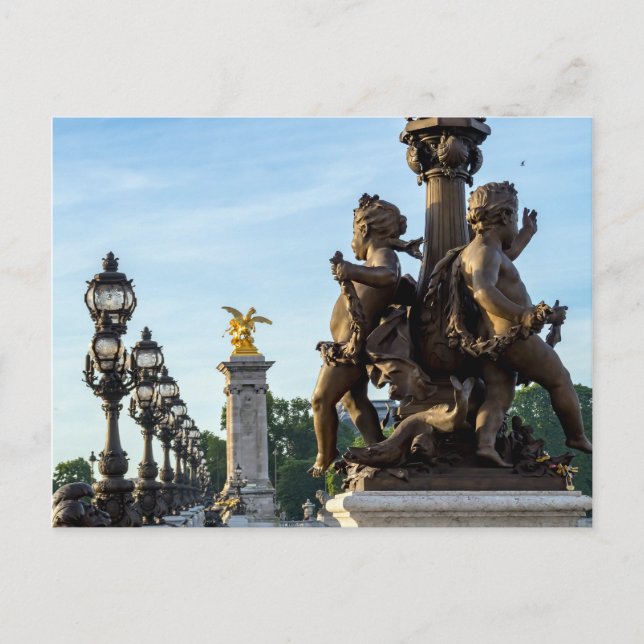 Pont Alexandre lll bridge - Paris, Frankreich Postkarte (Vorderseite)
