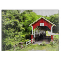 Pont couvert Planche à découper en verre