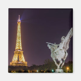 Pont de Bir-Hakeim in night - Paris, Frankreich Magnet