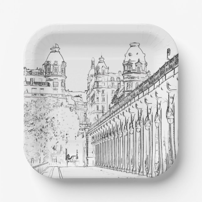 Pont de Bir-Hakeim - Paris, Frankreich Pappteller (Vorderseite)