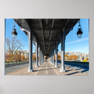 Pont de Bir-Hakeim über Seine - Paris, Frankreich Poster