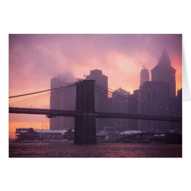 Pont de Brooklyn pendant la tempête de neige (Devant horizontal)