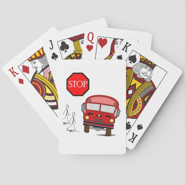 Pont de cartes de jeu pour autobus scolaire (dos)