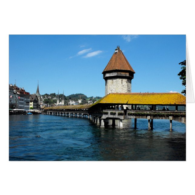 Pont de la Chapelle, Lucerne, carte Suisse (Devant horizontal)