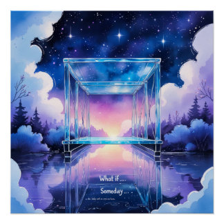 Pont de rêve – Affiche de nuit à l'aquarelle surré