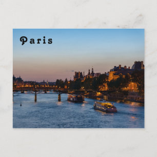 Pont des Arts at Nightfall - Paris, Frankreich Postkarte