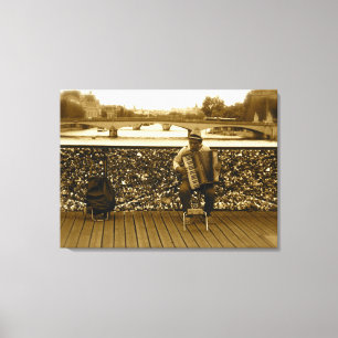 Pont des Arts: Die Liebe-Verschluss-Brücke, Paris Leinwanddruck