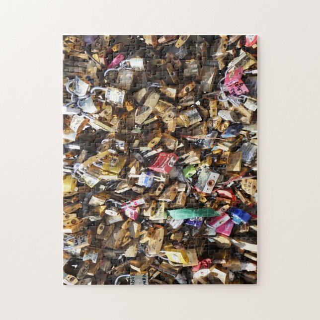 Pont des Arts Liebe Locks Paris. Jigsaw Puzzle (Vertikal)