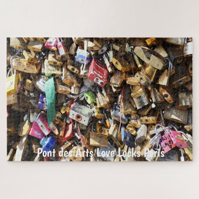 Pont des Arts Love Locks Paris. Jigsaw Puzzle (Horizontal)