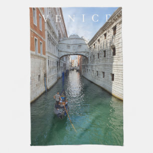 Pont des Soupirs de Venise vue serviette de thé