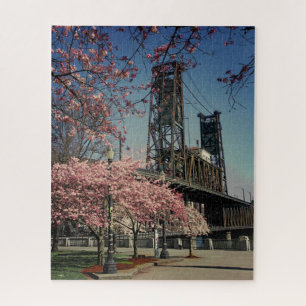 Pont du centre-ville Portland Puzzle Cherry Blos