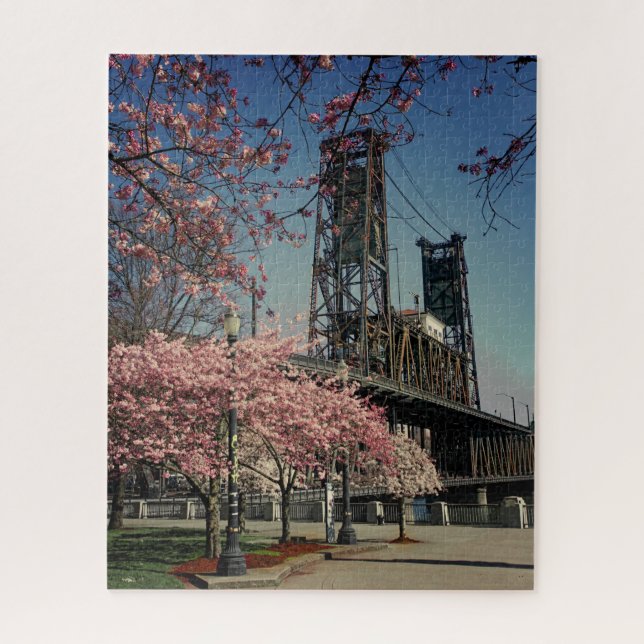 Pont du centre-ville Portland | Puzzle Cherry Blos (Vertical)
