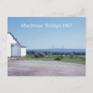 Pont Mackinac 1967 Carte postale rétro