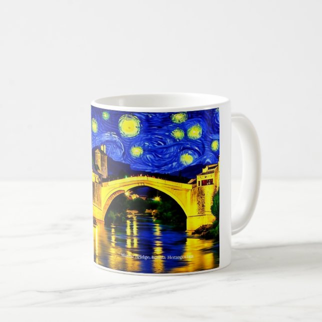 Pont Mostar, Bosnie-Herzégovine sur un Mug (Devant droit)
