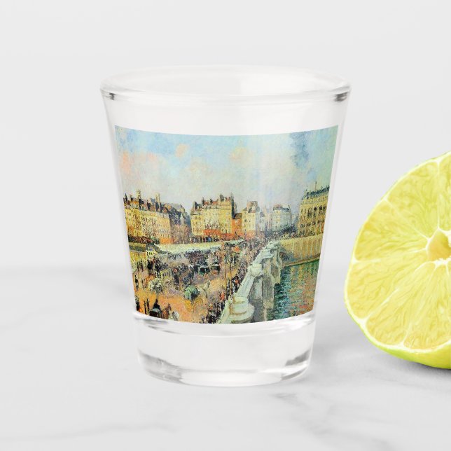 Pont Neuf, Nachmittag, Sonnenlicht Camille Pissarr Schnapsglas (Vorderseite)