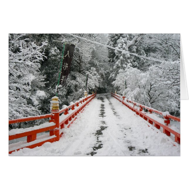 Pont rouge japonais en neige (Devant horizontal)
