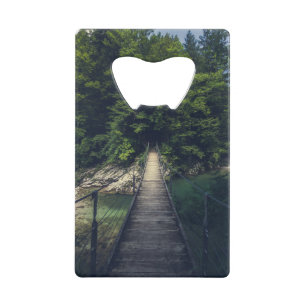 Pont suspendu simple rivière Idrijca, Slovénie