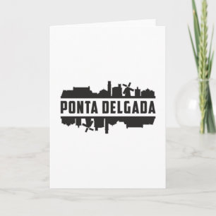 Ponta Delgada Portugal Skyline Cityscape Gift Karte