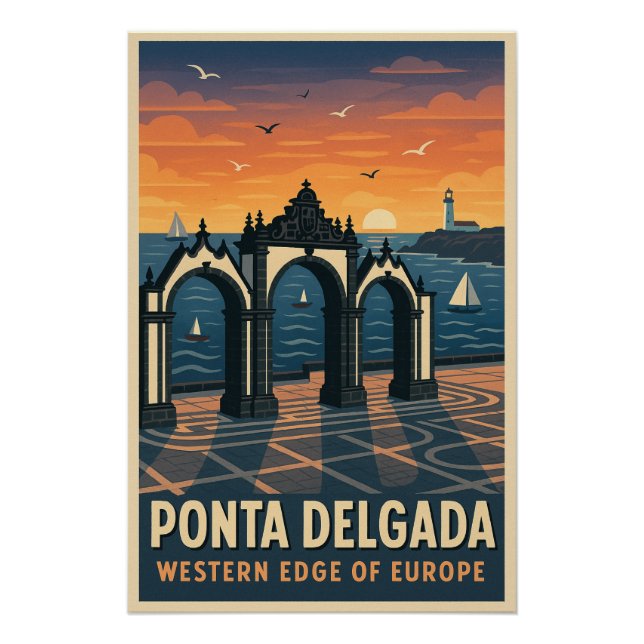Ponta Delgada - Western Edge of Europe Poster (Vorderseite)