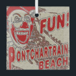 Pontchartrain Beach Clown Ornament Aus Glas<br><div class="desc">Pontchartrain Beach Clown, alte Vintage New Orleans, fügen Sie Text auf der Rückseite zu personalisieren.</div>