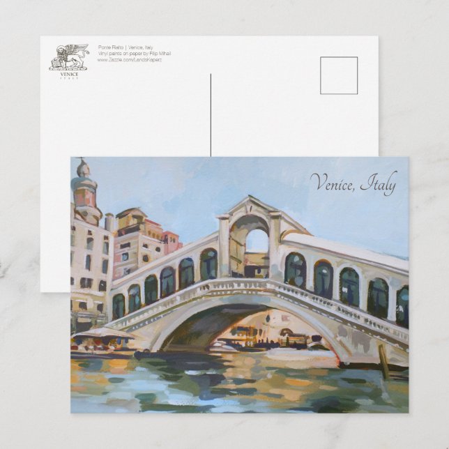 Ponte Rialto | Venedig, Italien Postkarte (Vorne/Hinten)