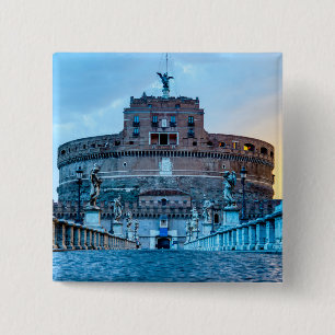 Ponte Sant'Angelo bei Morgengrauen - Rom Italien Button