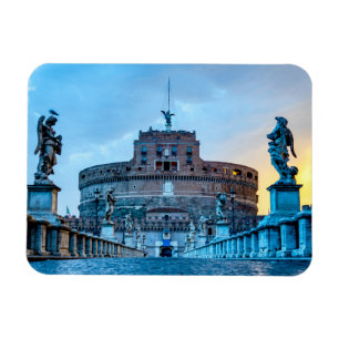 Ponte Sant'Angelo bei Morgengrauen - Rom Italien Magnet