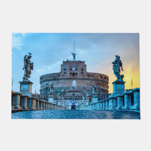 Ponte Sant'Angelo im Morgengrauen - Rom Italien Fußmatte
