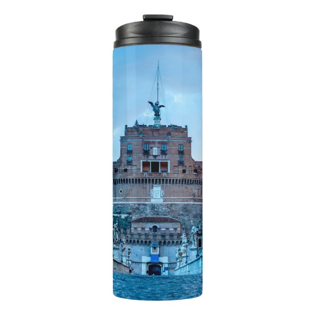 Ponte Sant'Angelo im Morgengrauen - Rom Italien Thermosbecher (Vorderseite)