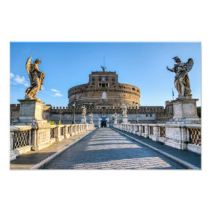 Ponte und Castel Sant'Angelo - Rom, Italien Fotodruck