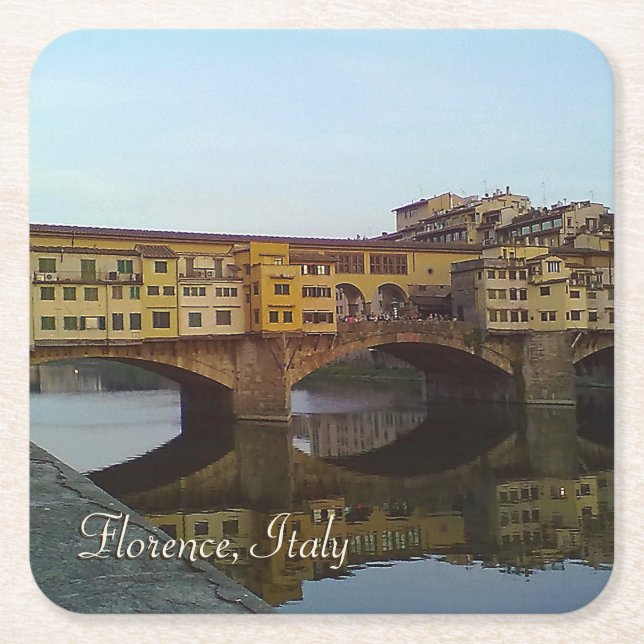 Ponte Vecchio altes Geschenk Brücken-Florenz Rechteckiger Pappuntersetzer (Vorderseite)