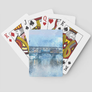 Ponte Vecchio am Arno in Florenz, Italien Spielkarten