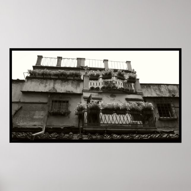 Ponte Vecchio Balconies Poster (Vorne)