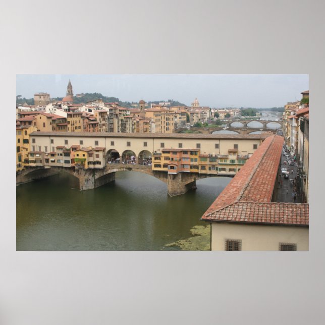 Ponte vecchio, Blumen Poster (Vorne)