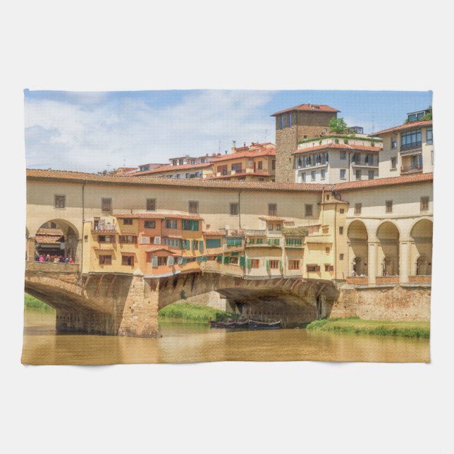 Ponte vecchio by day, Florenz oder Firenze, Italie Geschirrtuch (Horizontal)